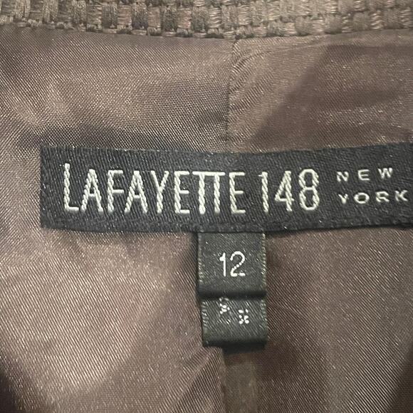 Lafayette 148 New York Brown Linen/Cotton Blend Blazer - Picture 2 of 15